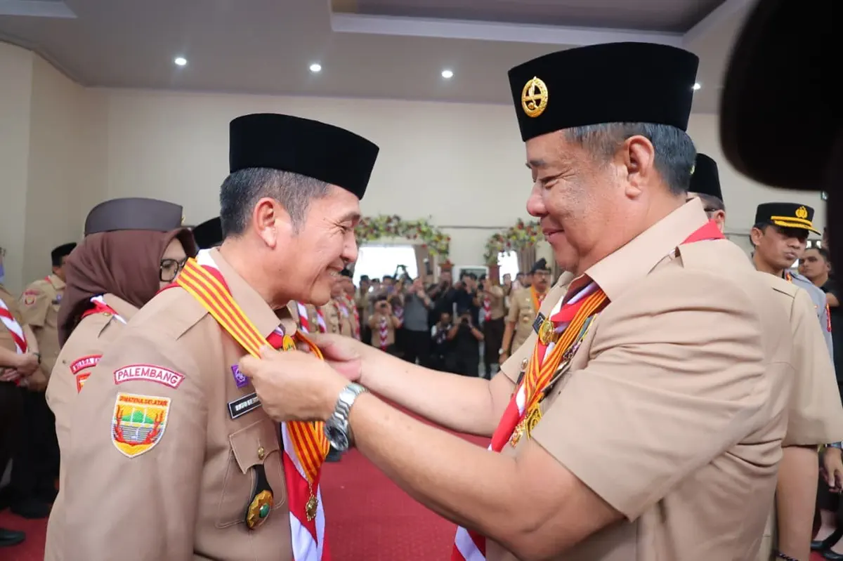 Ratu Dewa Terima Lencana Melati, Bukti Dedikasi untuk Gerakan Pramuka di Palembang