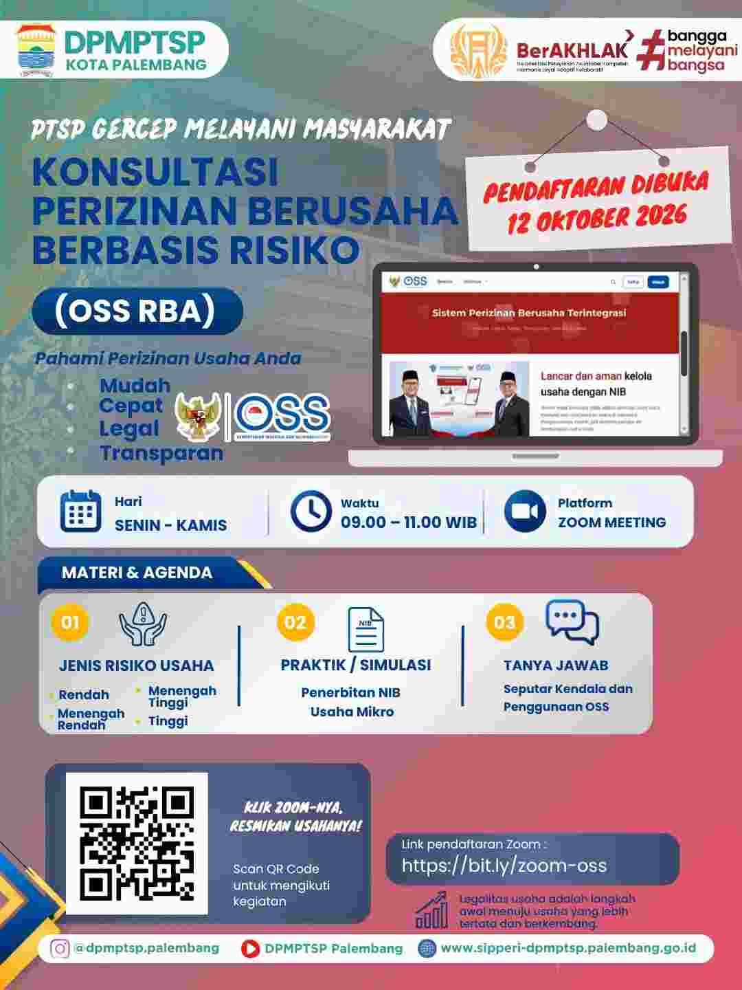 DPMPTSP Palembang Luncurkan PTSP Gercep, Konsultasi Perizinan Usaha Kini Bisa Lewat Zoom